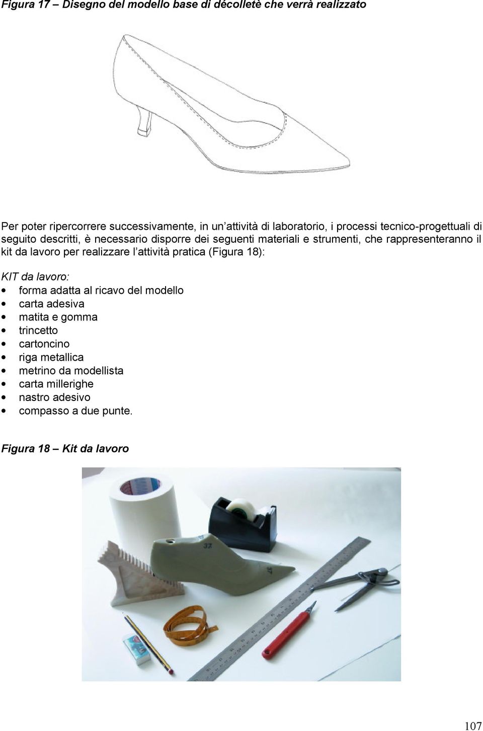 rappresenteranno il kit da lavoro per realizzare l attività pratica (Figura 18): KIT da lavoro: forma adatta al ricavo del modello carta