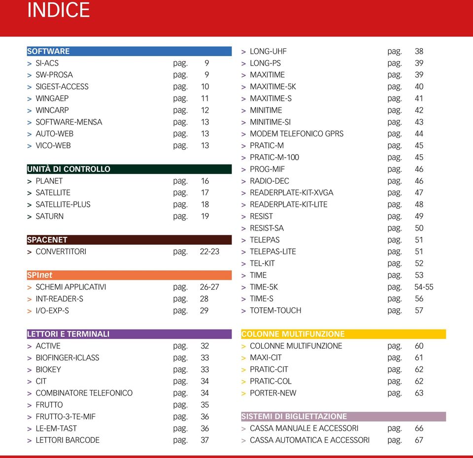 28 > I/O-EXP-S pag. 29 > LONG-UHF pag. 38 > LONG-PS pag. 39 > MAXITIME pag. 39 > MAXITIME-5K pag. 40 > MAXITIME-S pag. 41 > MINITIME pag. 42 > MINITIME-SI pag. 43 > MODEM TELEFONICO GPRS pag.