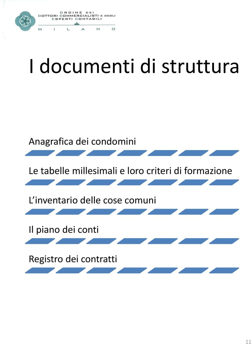 criteri di formazione L inventario delle