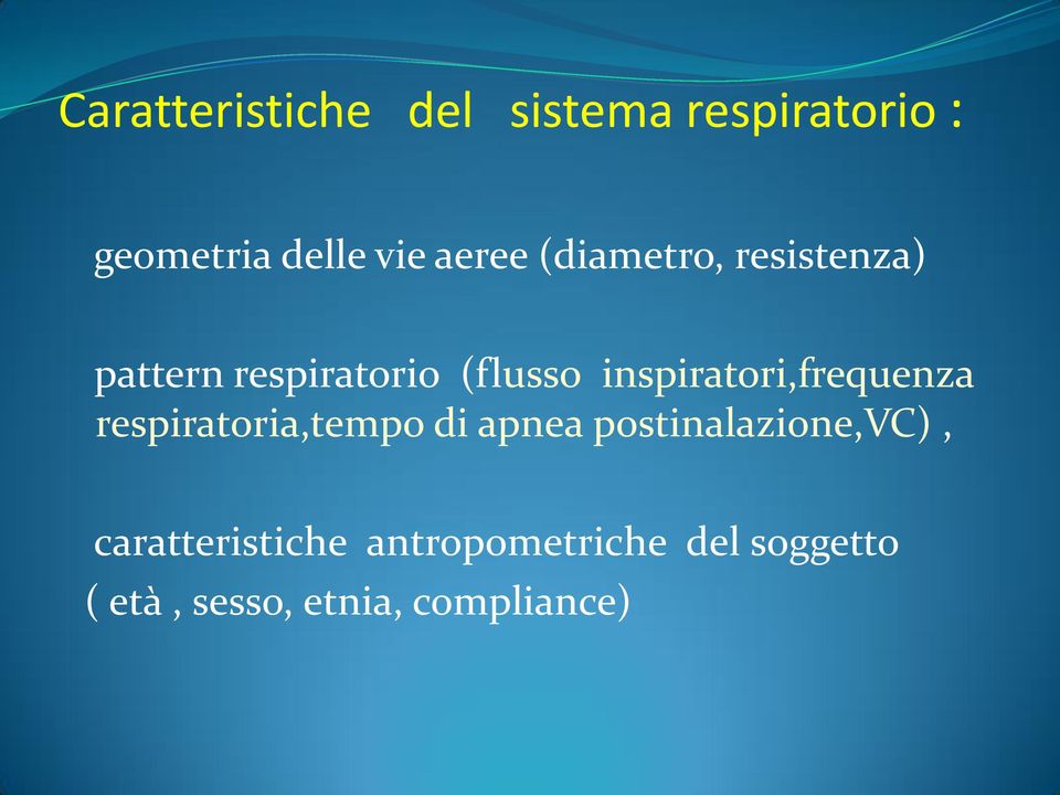 inspiratori,frequenza respiratoria,tempo di apnea