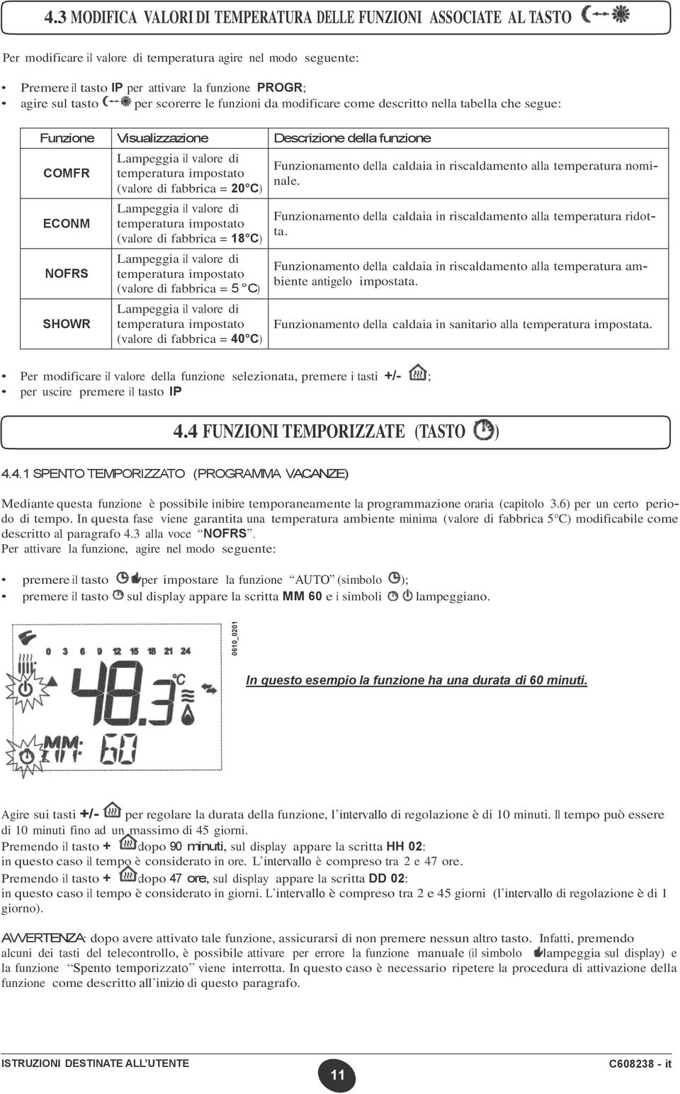 temperatura nomitemperatura impostato nale.