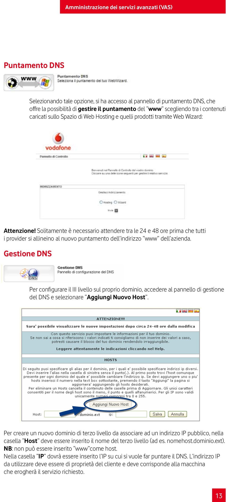 azienda. Gestione DNS Per configurare il III livello sul proprio dominio, accedere al pannello di gestione del DNS e selezionare Aggiungi Nuovo Host.