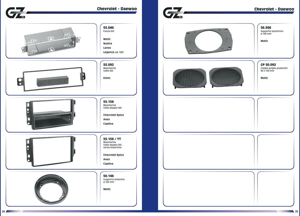 300 Supporto posteriore ø 100 mm Matiz 55.092 CP 50.