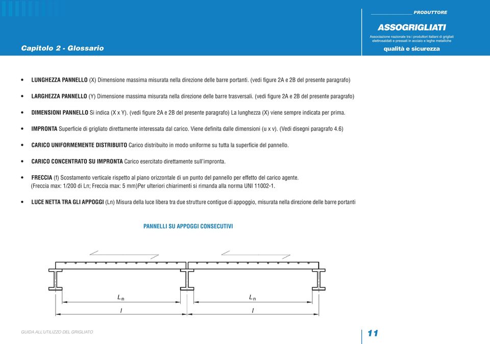 (vedi figure 2A e 2B del presente paragrafo) DIMENSIONI PANNELLO Si indica (X x Y). (vedi figure 2A e 2B del presente paragrafo) La lunghezza (X) viene sempre indicata per prima.