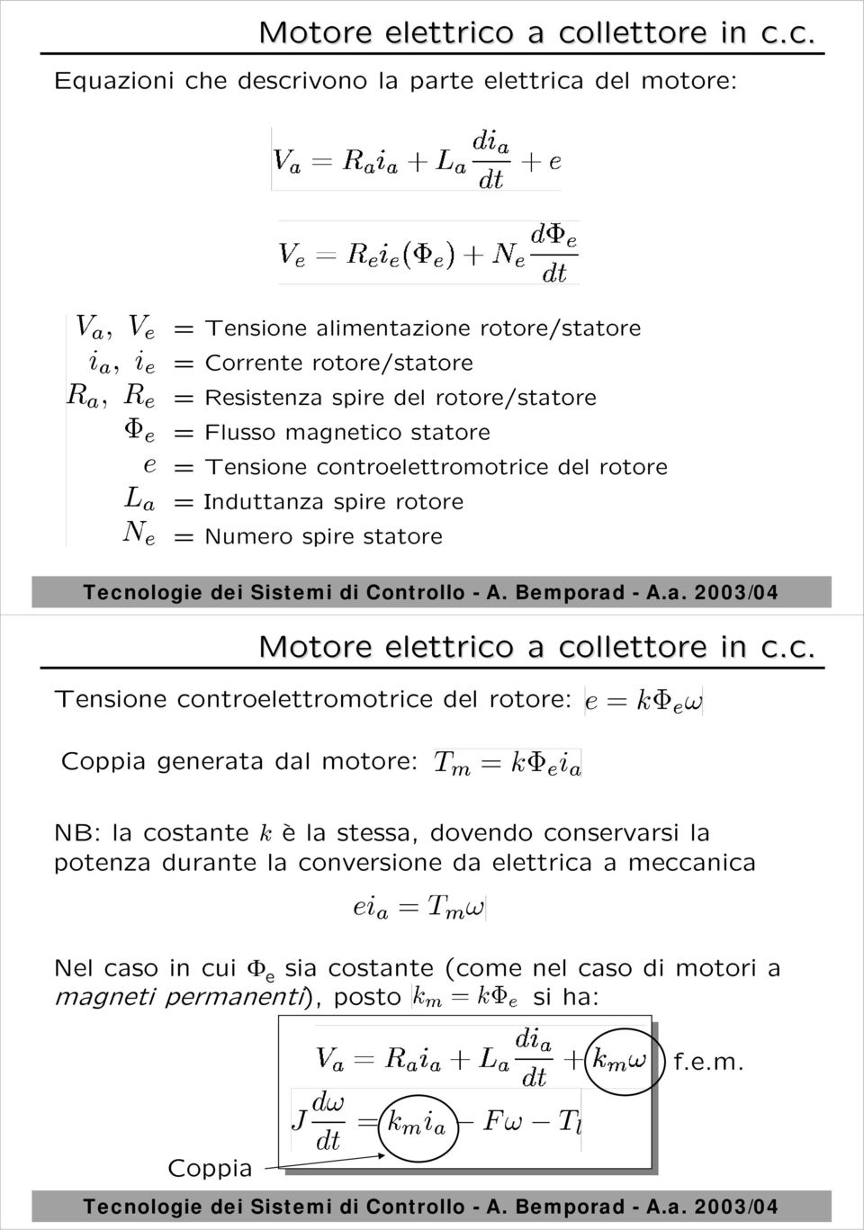 spire del rotore/statore = Flusso magnetico statore = Tensione controelettromotrice del rotore = Induttanza spire rotore = Numero spire statore  a collettore in