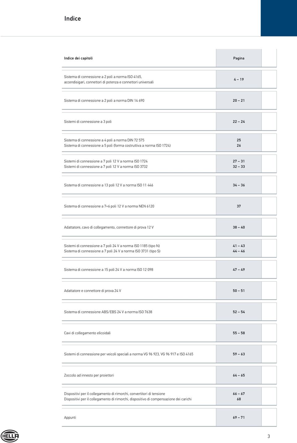 7 poli 12 V a norma ISO 1724 Sistemi di connessione a 7 poli 12 V a norma ISO 3732 27 31 32 33 Sistema di connessione a 13 poli 12 V a norma ISO 11 446 34 36 Sistema di connessione a 7+6 poli 12 V a