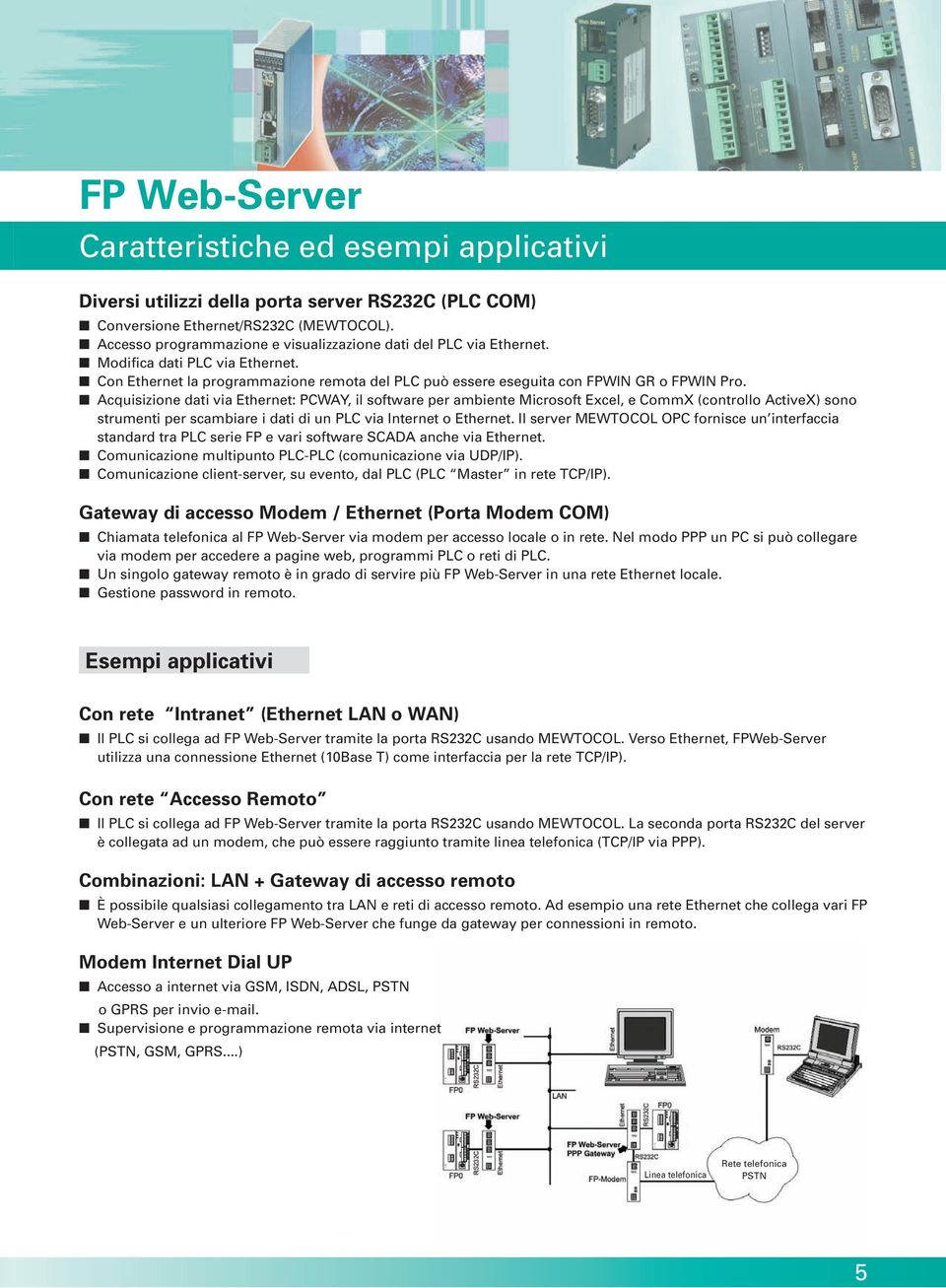 Acquisizione dati via Ethernet: PCWAY, il software per ambiente Microsoft Excel, e CommX (controllo ActiveX) sono strumenti per scambiare i dati di un PLC via Internet o Ethernet.