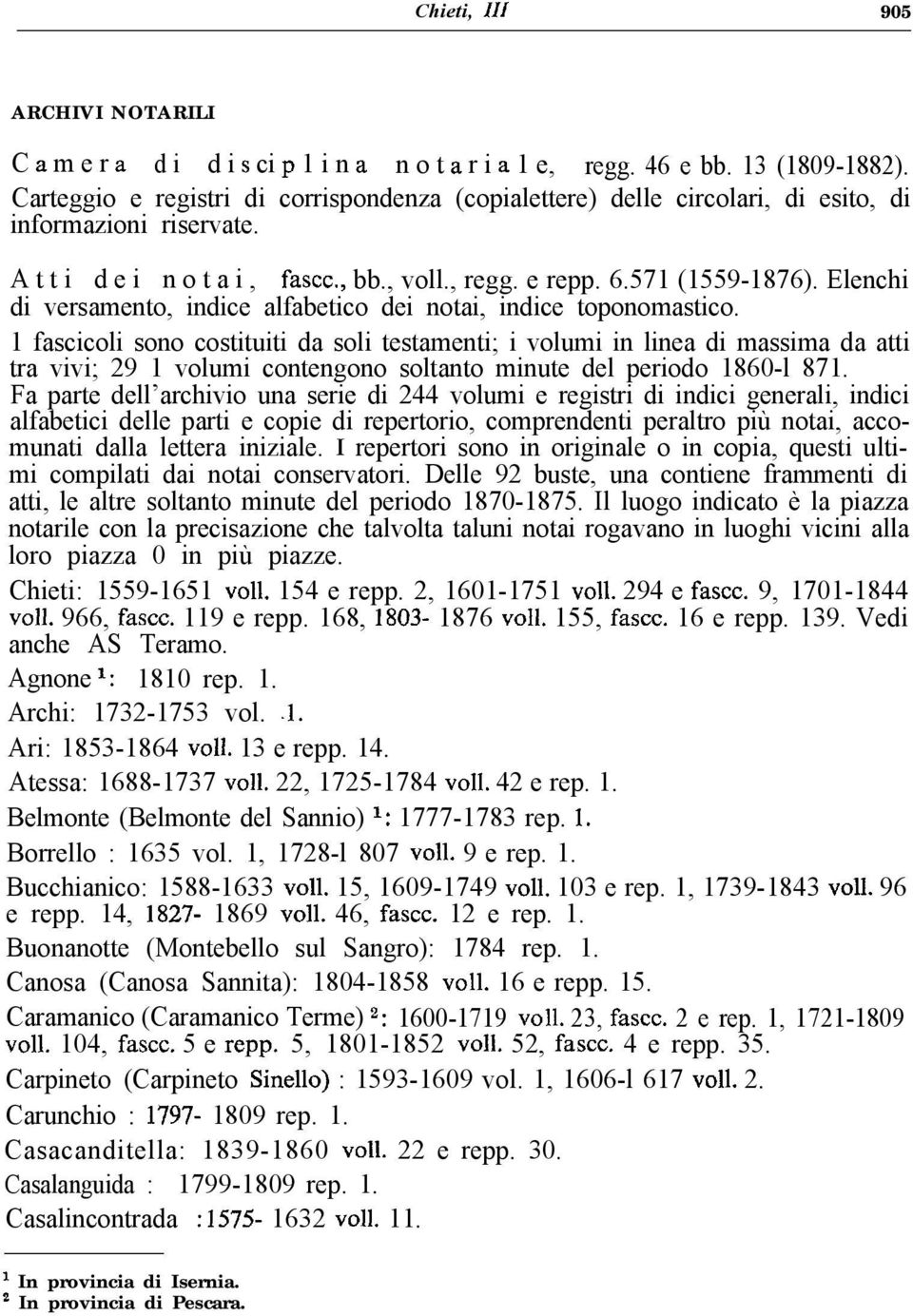 Elenchi di versamento, indice alfabetico dei notai, indice toponomastico.