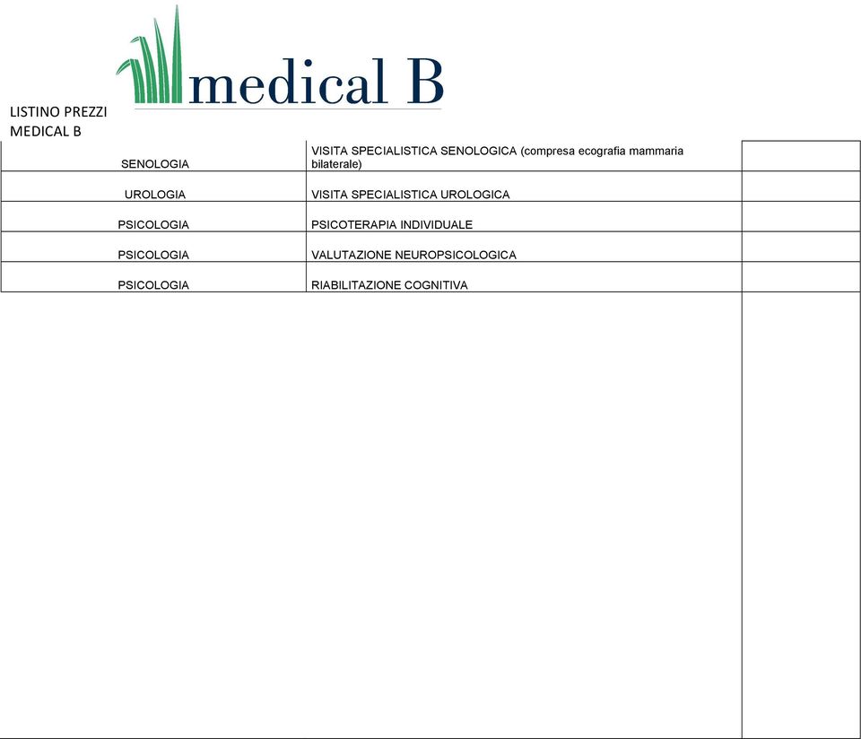 SPECIALISTICA UROLOGICA PSICOTERAPIA INDIVIDUALE