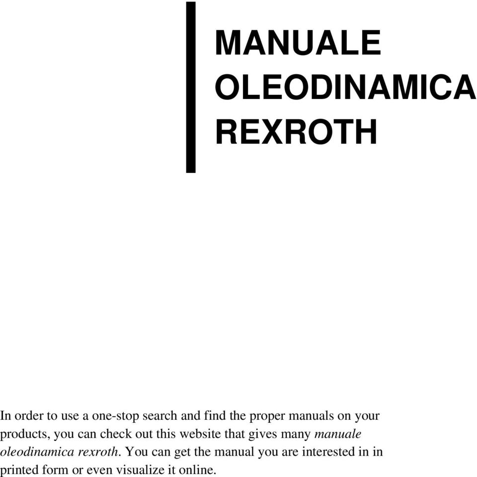 website that gives many manuale oleodinamica rexroth.
