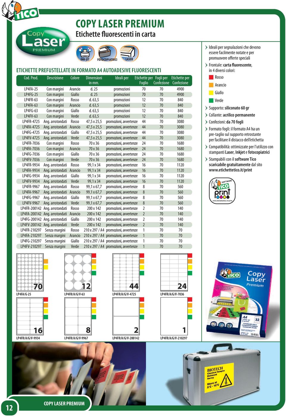 25 promozioni 4900 LP4FR-63 Con margini Rosso d. 63,5 promozioni 2 40 LP4FA-63 Con margini Arancio d. 63,5 promozioni 2 40 LP4FG-63 Con margini Giallo d.