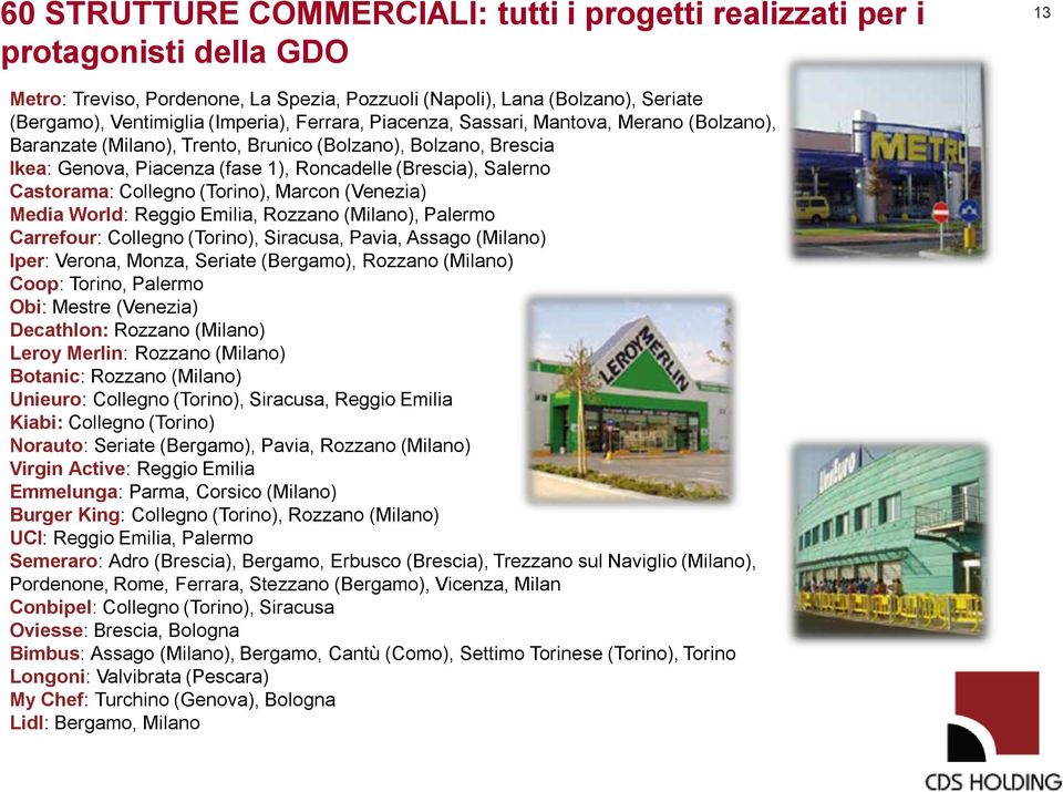 Cds Holding Il Partner Italiano Per L Immobiliare Commerciale Company Profile Pdf Free Download