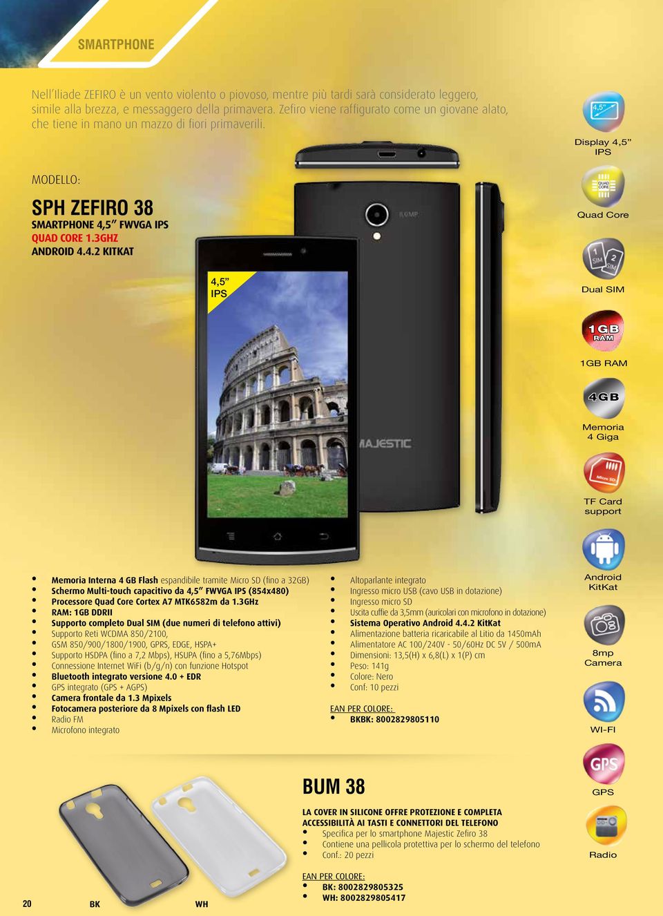 5 FWVGA IPS QUAD CORE 1.3GHZ ANDROID 4.