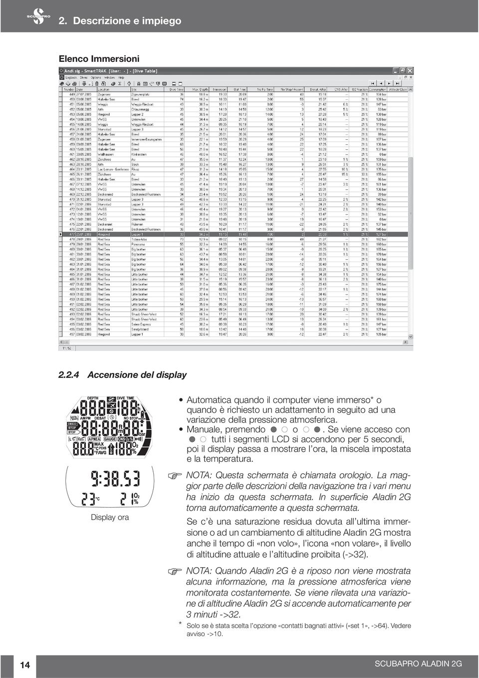 NOTA: Questa schermata è chiamata orologio. La maggior parte delle descrizioni della navigazione tra i vari menu ha inizio da questa schermata.