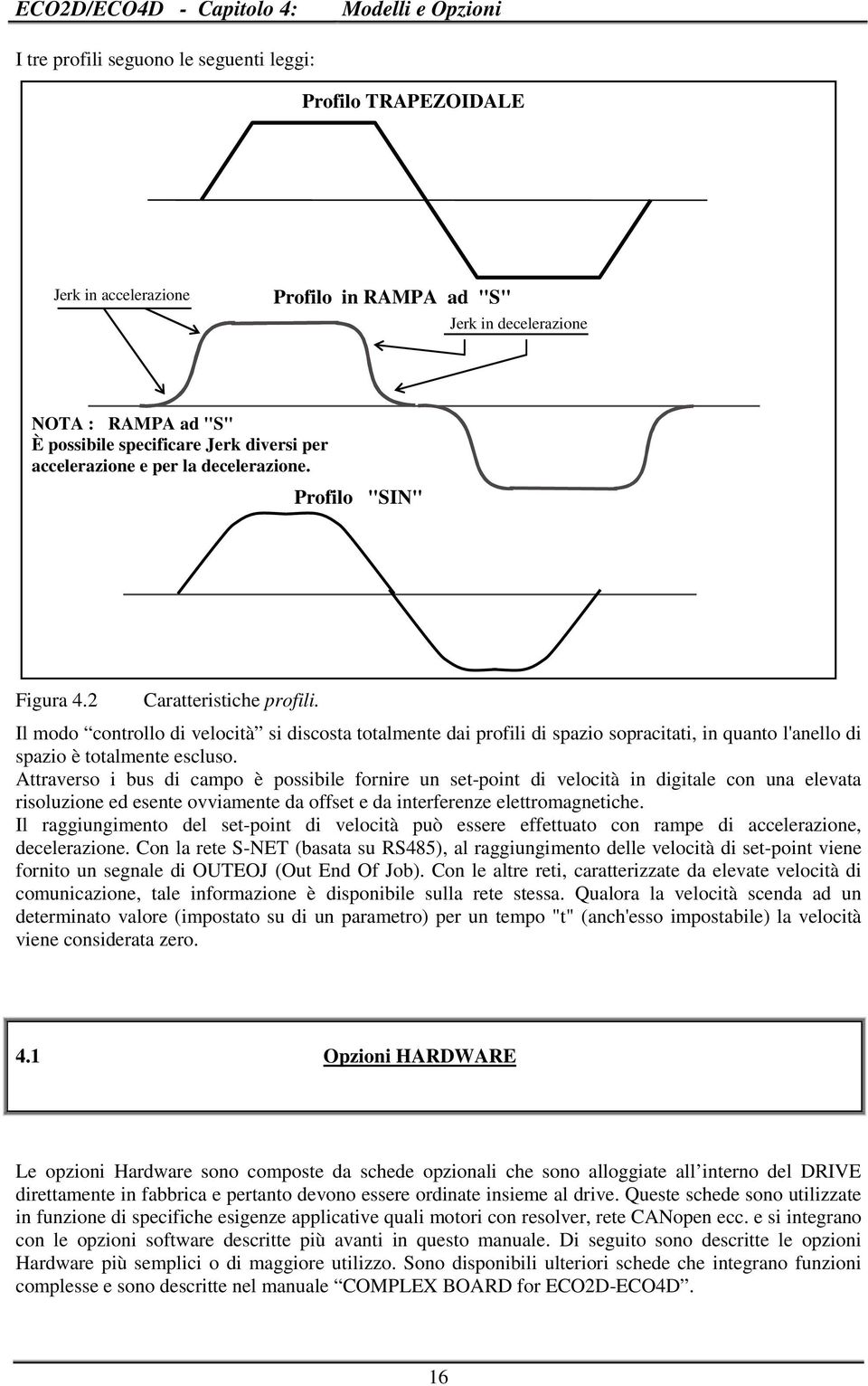 Il modo controllo di velocità si discosta totalmente dai profili di spazio sopracitati, in quanto l'anello di spazio è totalmente escluso.