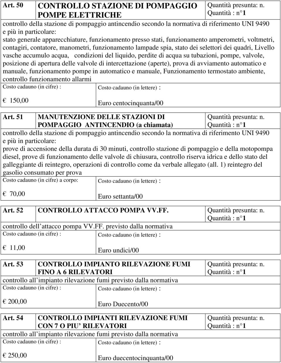 amperometri, voltmetri, contagiri, contatore, manometri, funzionamento lampade spia, stato dei selettori dei quadri, Livello vasche accumulo acqua, condizioni del liquido, perdite di acqua su