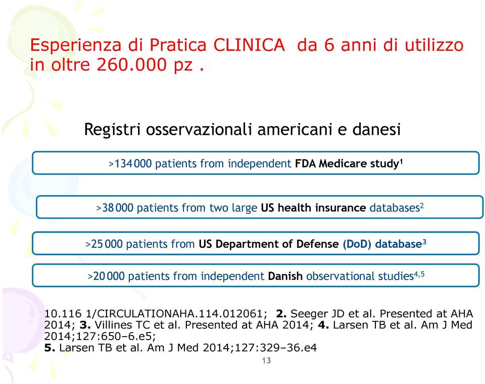 insurance databases 2 >25 000 patients from US Department of Defense (DoD) database 33 >20 000 patients from independent Danish observational