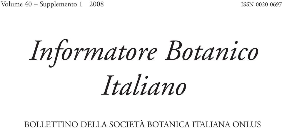 Botanico Italiano BOLLETTINO