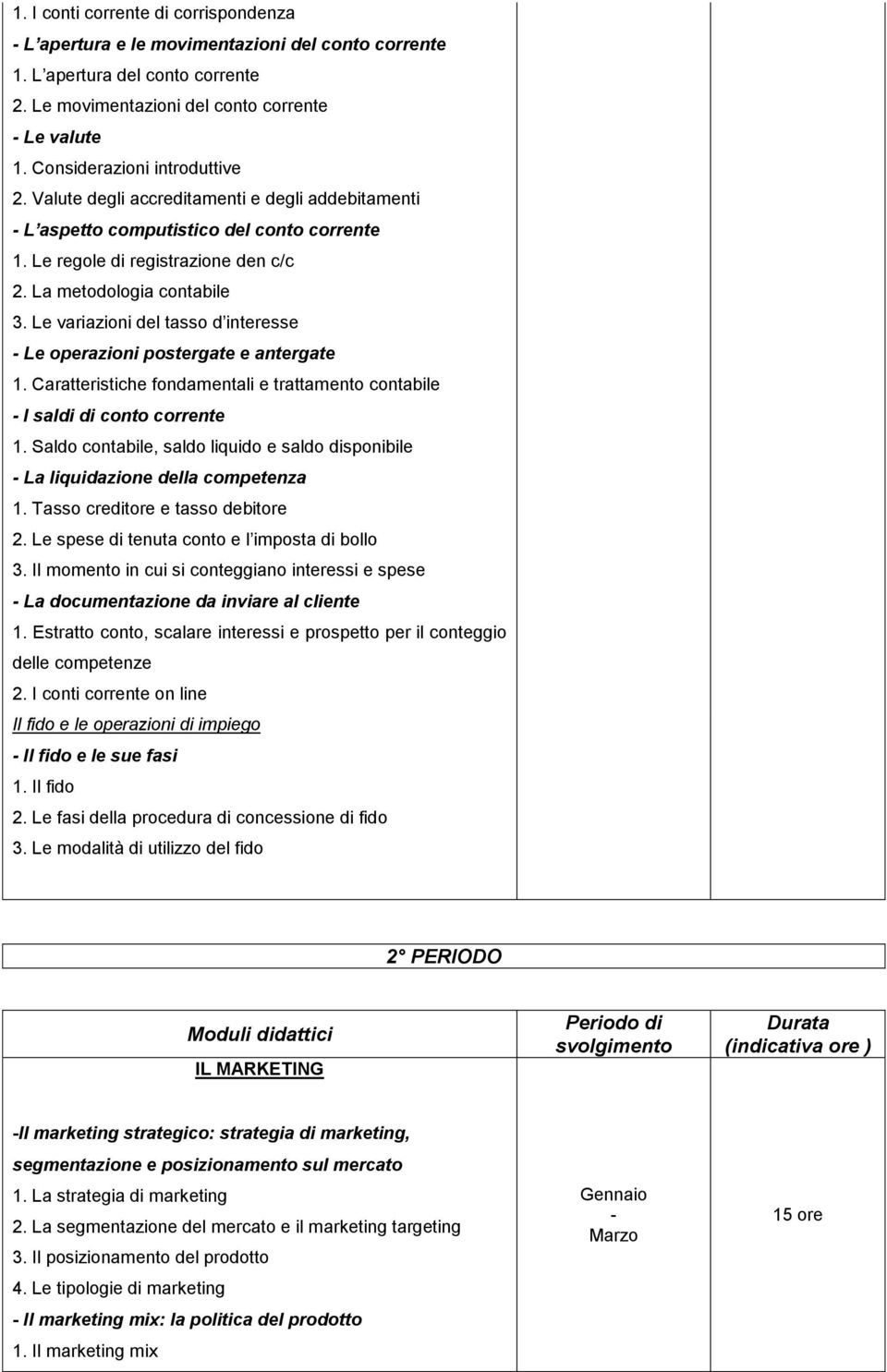 Le variazioni del tasso d interesse Le operazioni postergate e antergate 1. Caratteristiche fondamentali e trattamento contabile I saldi di conto corrente 1.