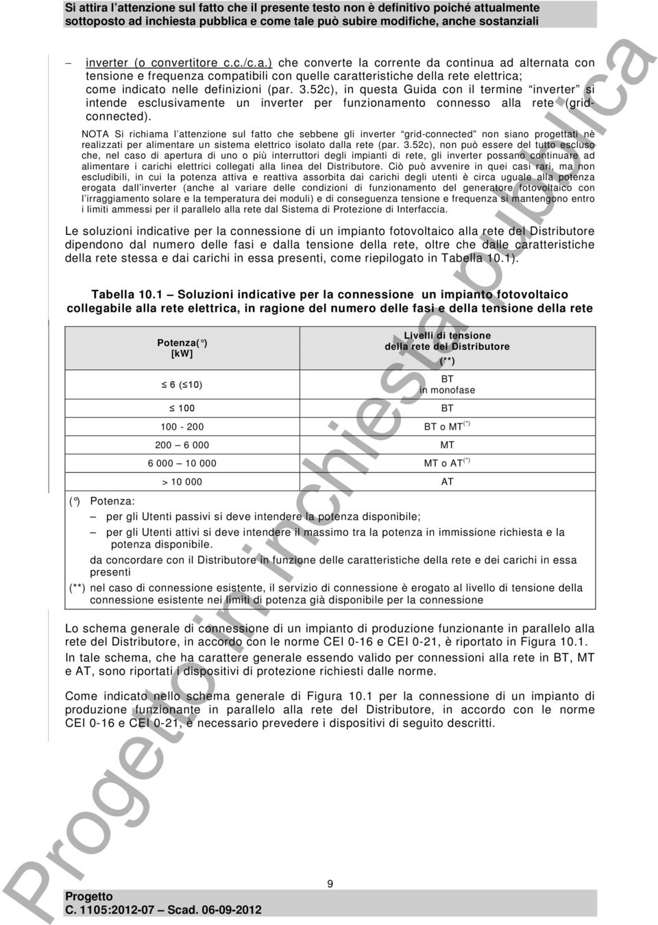 52c), in questa Guida con il termine inverter si intende esclusivamente un inverter per funzionamento connesso alla rete (gridconnected).