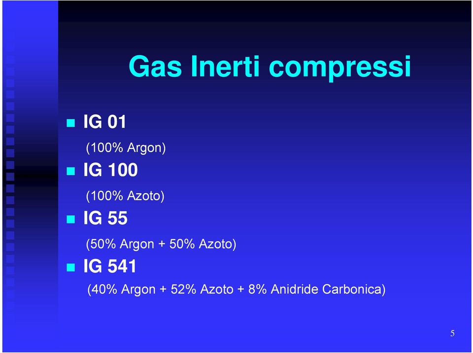 (50% Argon + 50% Azoto) IG 541 (40%