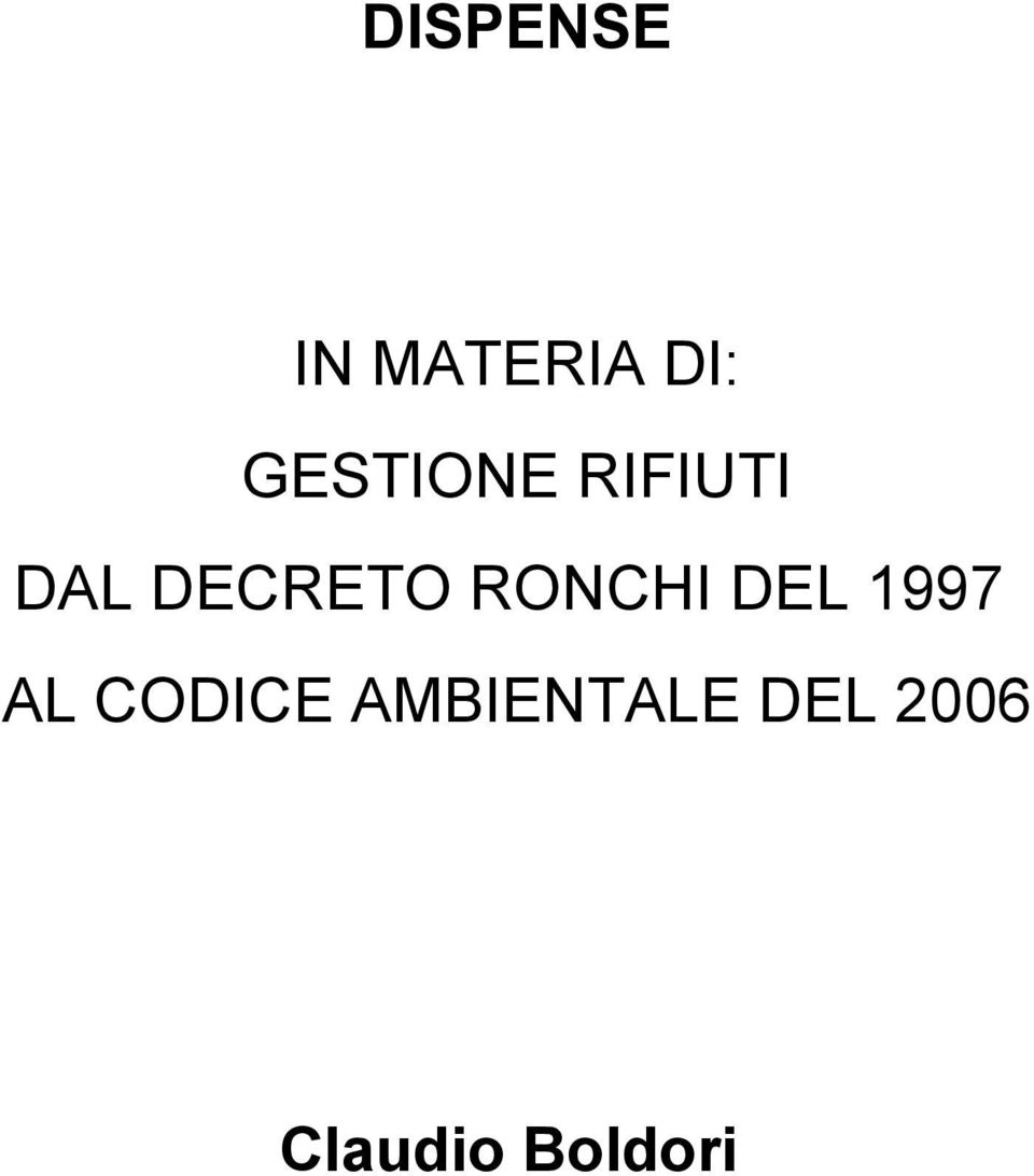 RONCHI DEL 1997 AL CODICE