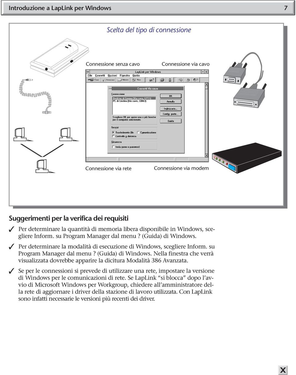 Per determinare la modalità di esecuzione di Windows, scegliere Inform. su Program Manager dal menu? (Guida) di Windows.