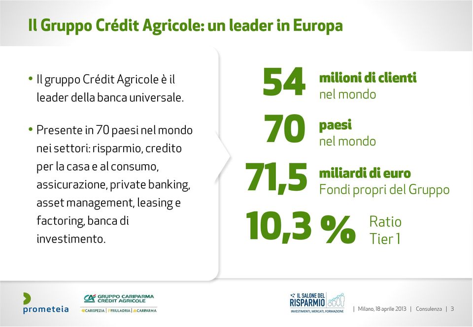 consumo, assicurazione, private banking, asset management, leasing e factoring, bancadi investimento.