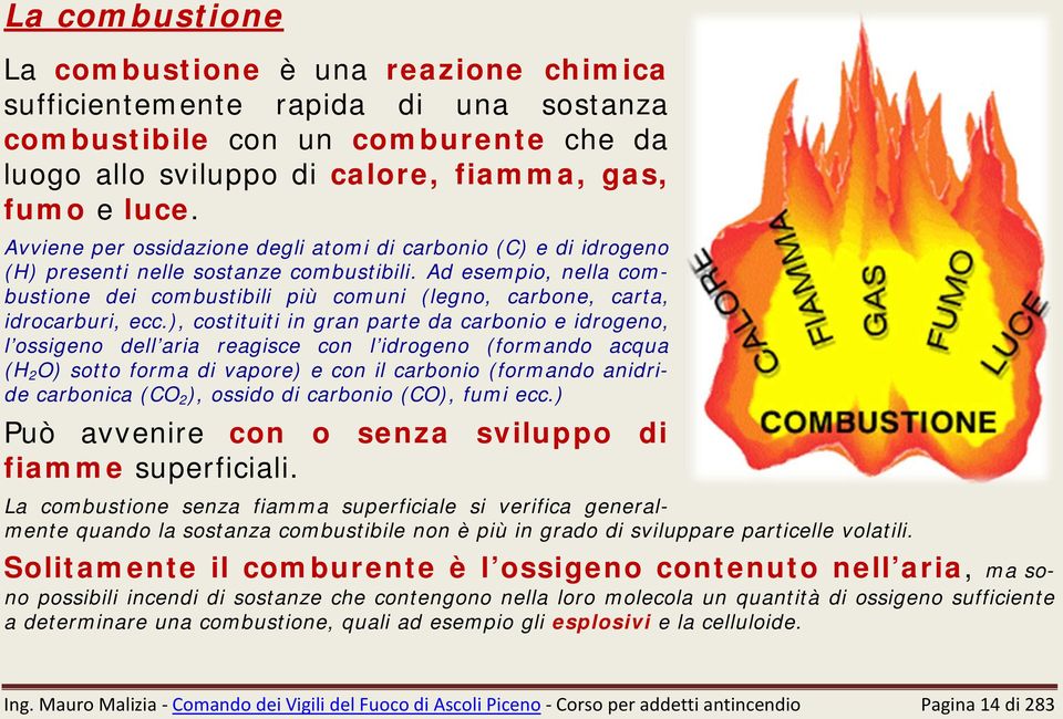 Ad esempio, nella combustione dei combustibili più comuni (legno, carbone, carta, idrocarburi, ecc.