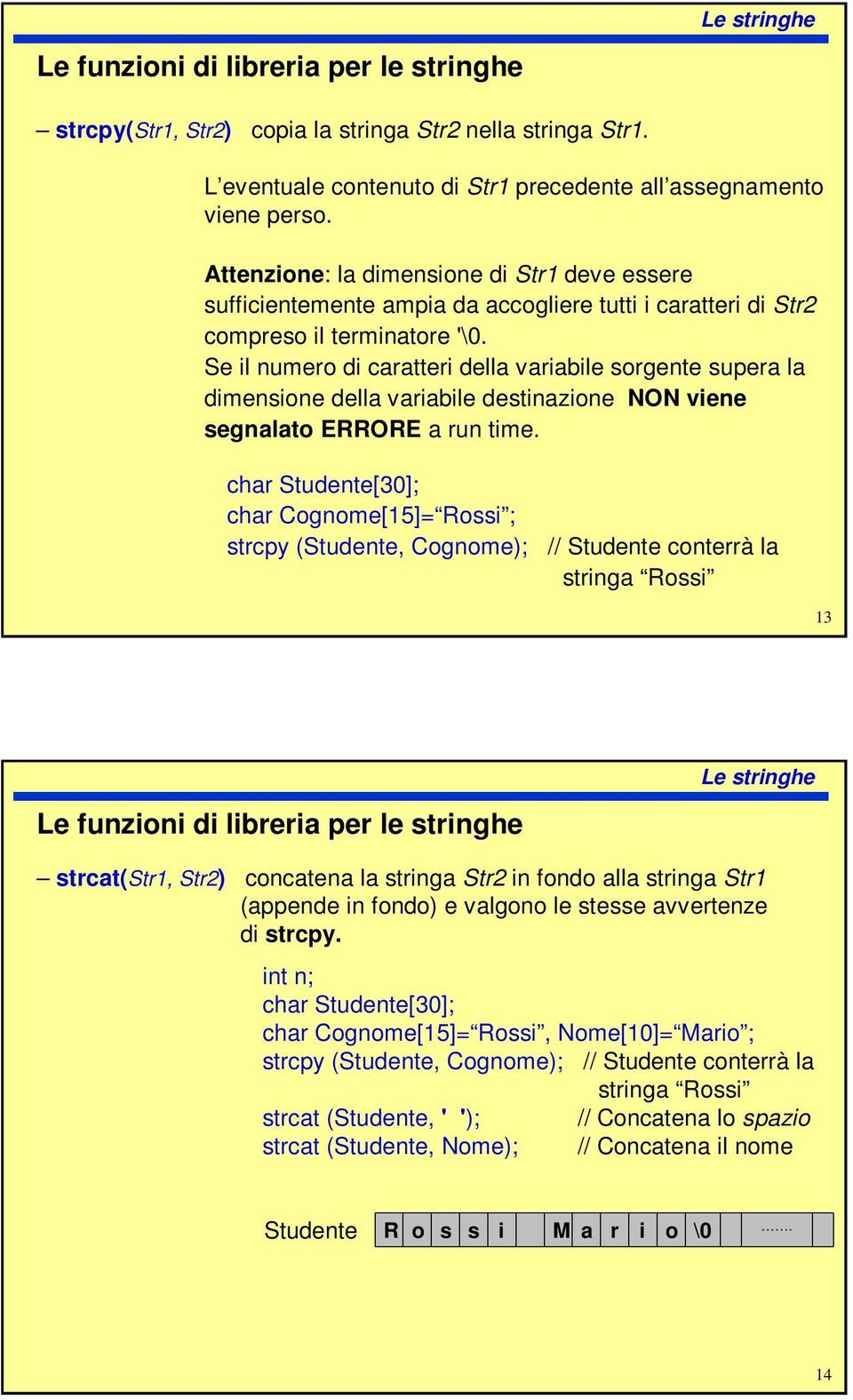 Se il numero di caratteri della variabile sorgente supera la dimensione della variabile destinazione NON viene segnalato ERRORE a run time.