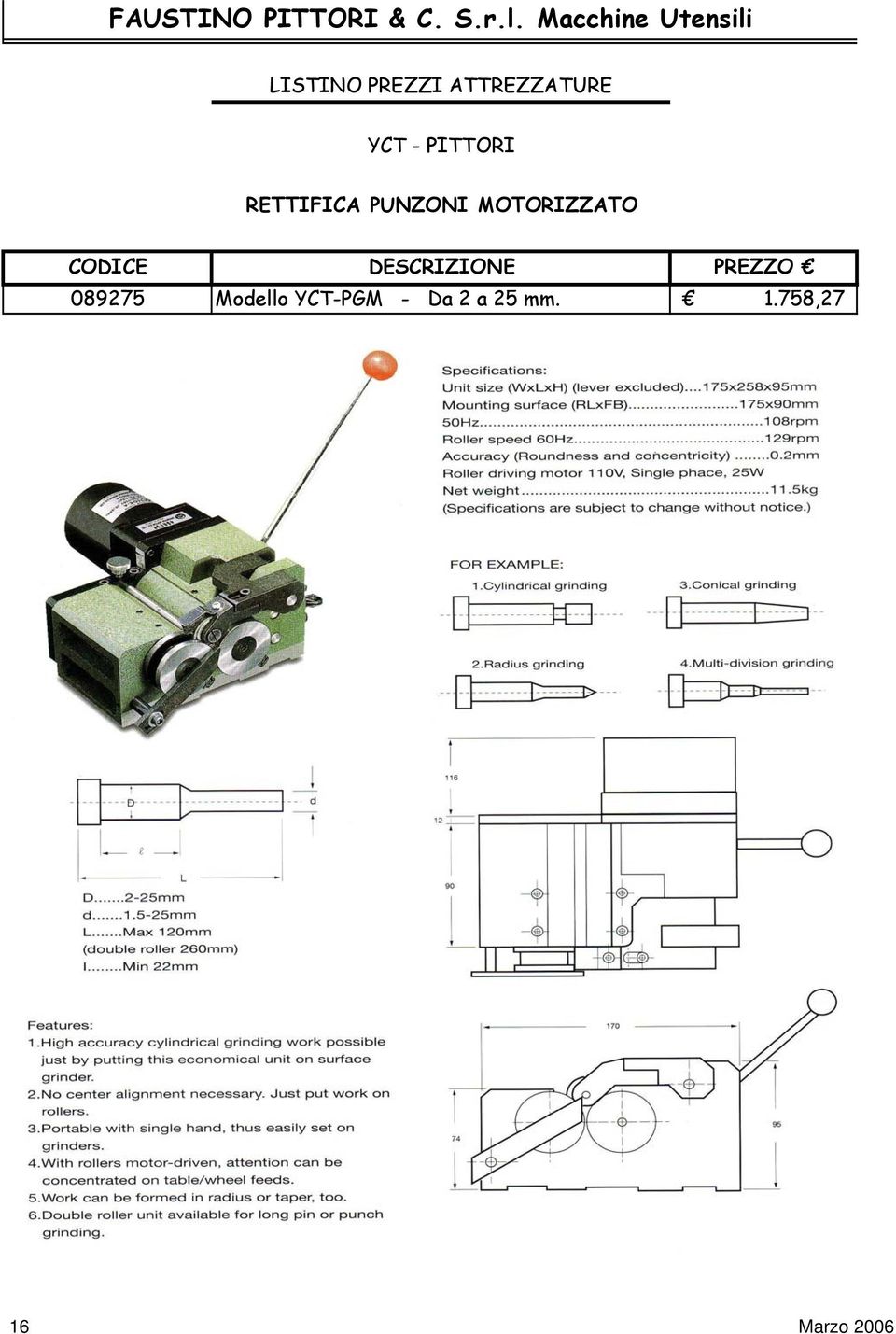 Modello YCT-PGM - Da 2