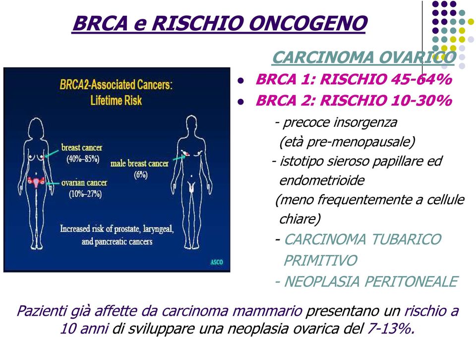 frequentemente a cellule chiare) - CARCINOMA TUBARICO PRIMITIVO - NEOPLASIA PERITONEALE Pazienti