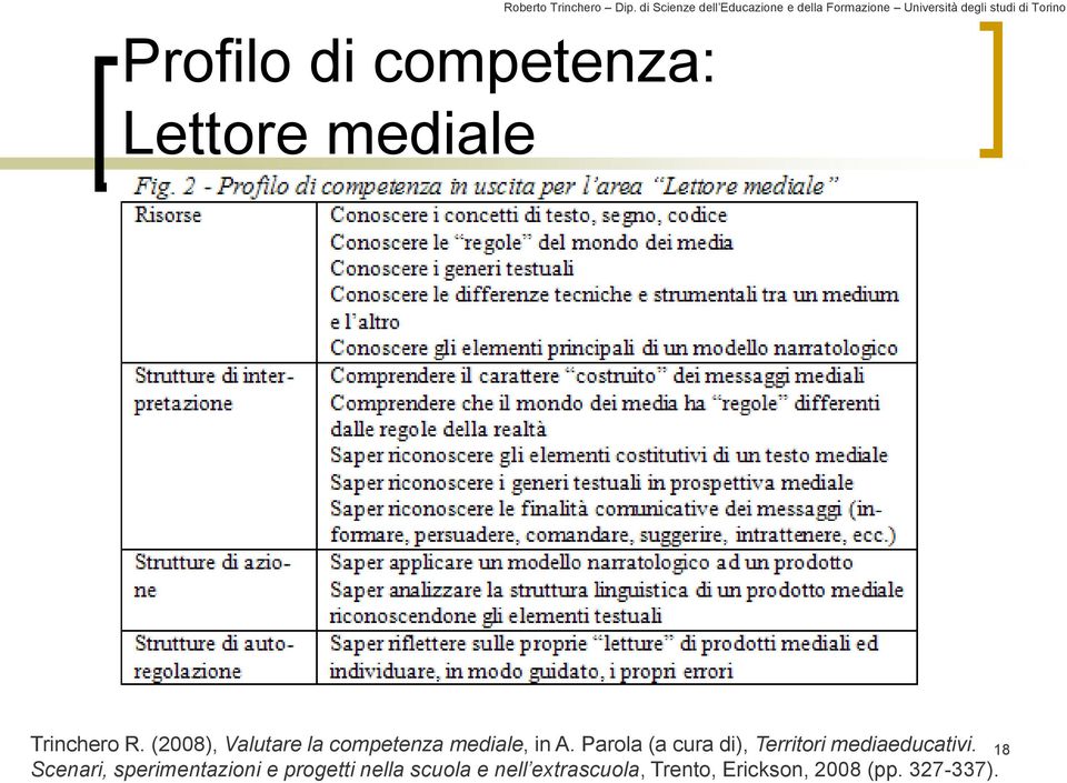 R. (2008), Valutare la competenza mediale, in A.