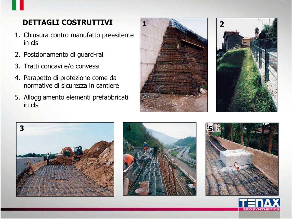 Posizionamento di guard-rail 3. Tratti concavi e/o convessi 4.