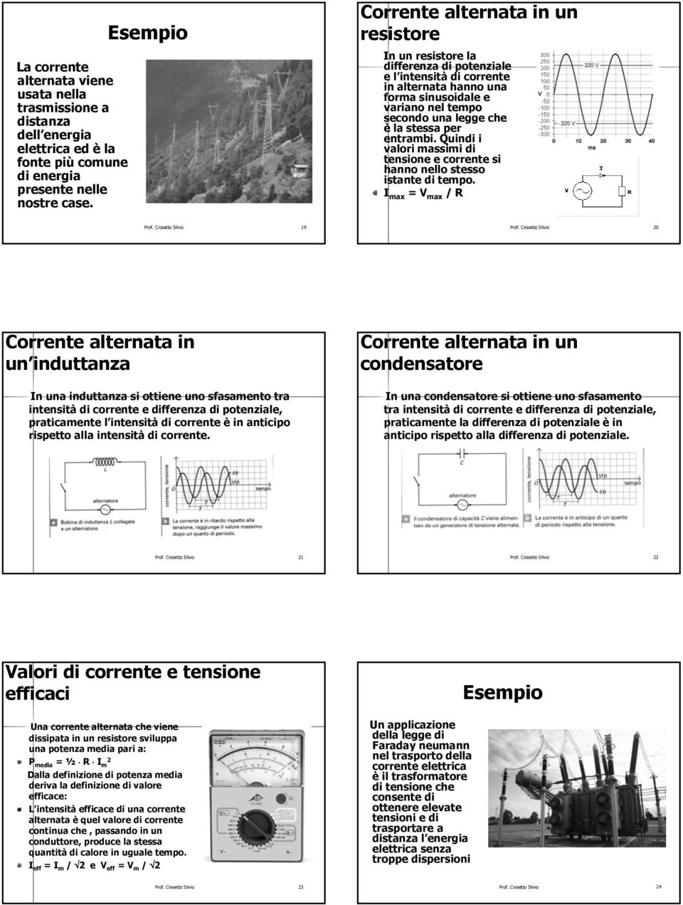 per entrambi. Quindi i valori massimi di tensione e corrente si hanno nello stesso istante di tempo.