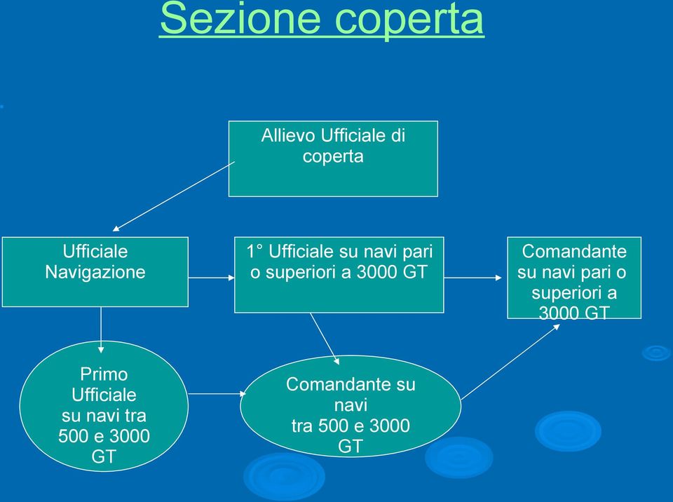 Ufficiale su navi pari o superiori a 3000 GT Comandante su