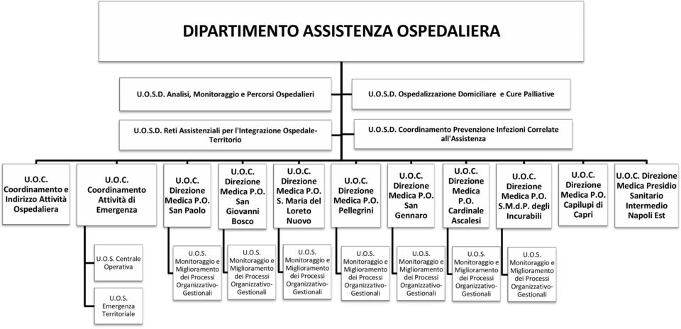 O. S. Maria del Loreto Nuovo Direzione Medica P.O. Direzione Medica P.O. San Gennaro Direzione Medica P.O. Cardinale Direzione Medica P.O. S.M.d.P. degli Incurabili Direzione Medica P.O. Capilupi di