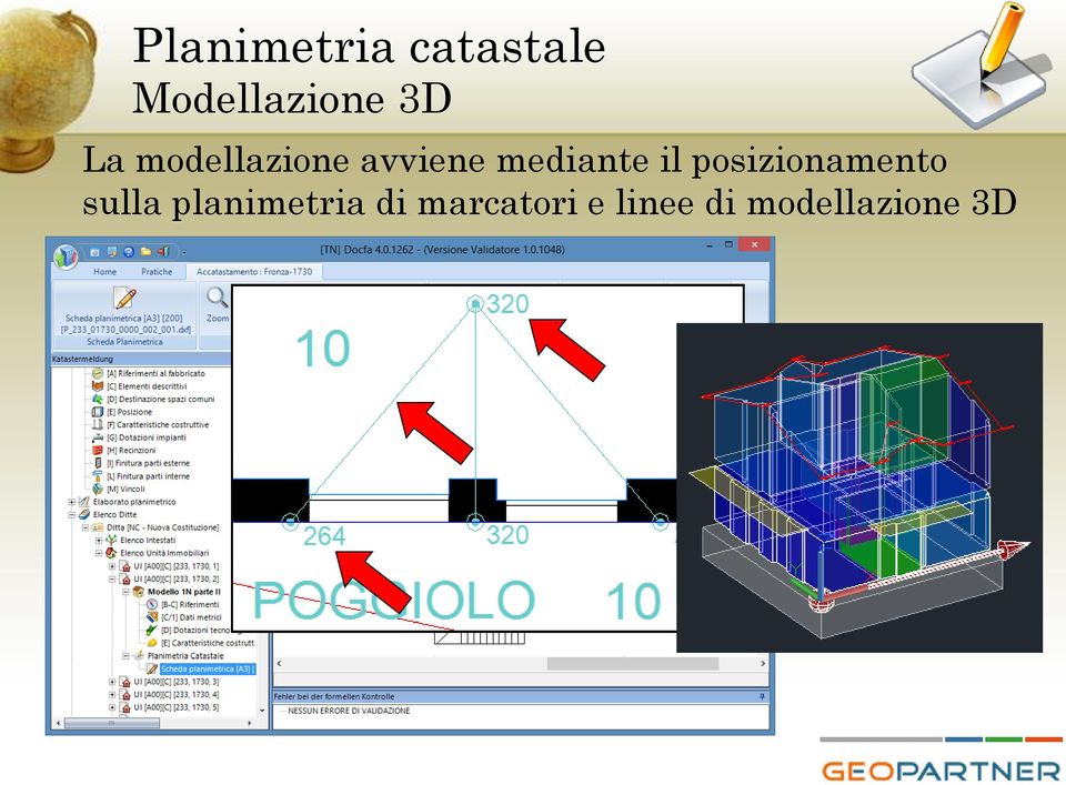 il posizionamento sulla planimetria