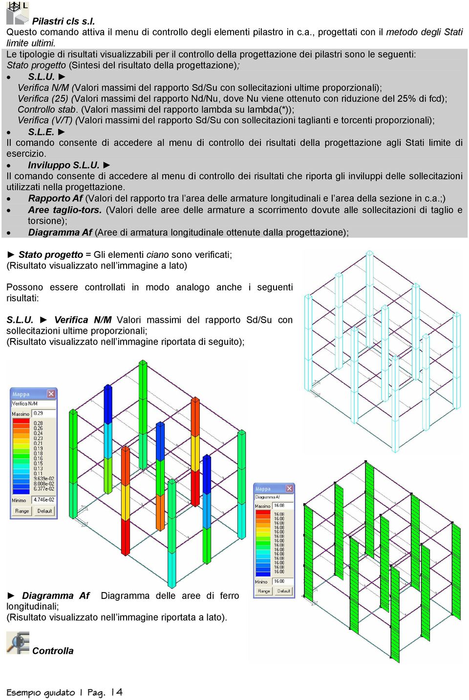 Verifica N/M (Valori massimi del rapporto Sd/Su con sollecitazioni ultime proporzionali); Verifica (25) (Valori massimi del rapporto Nd/Nu, dove Nu viene ottenuto con riduzione del 25% di fcd);