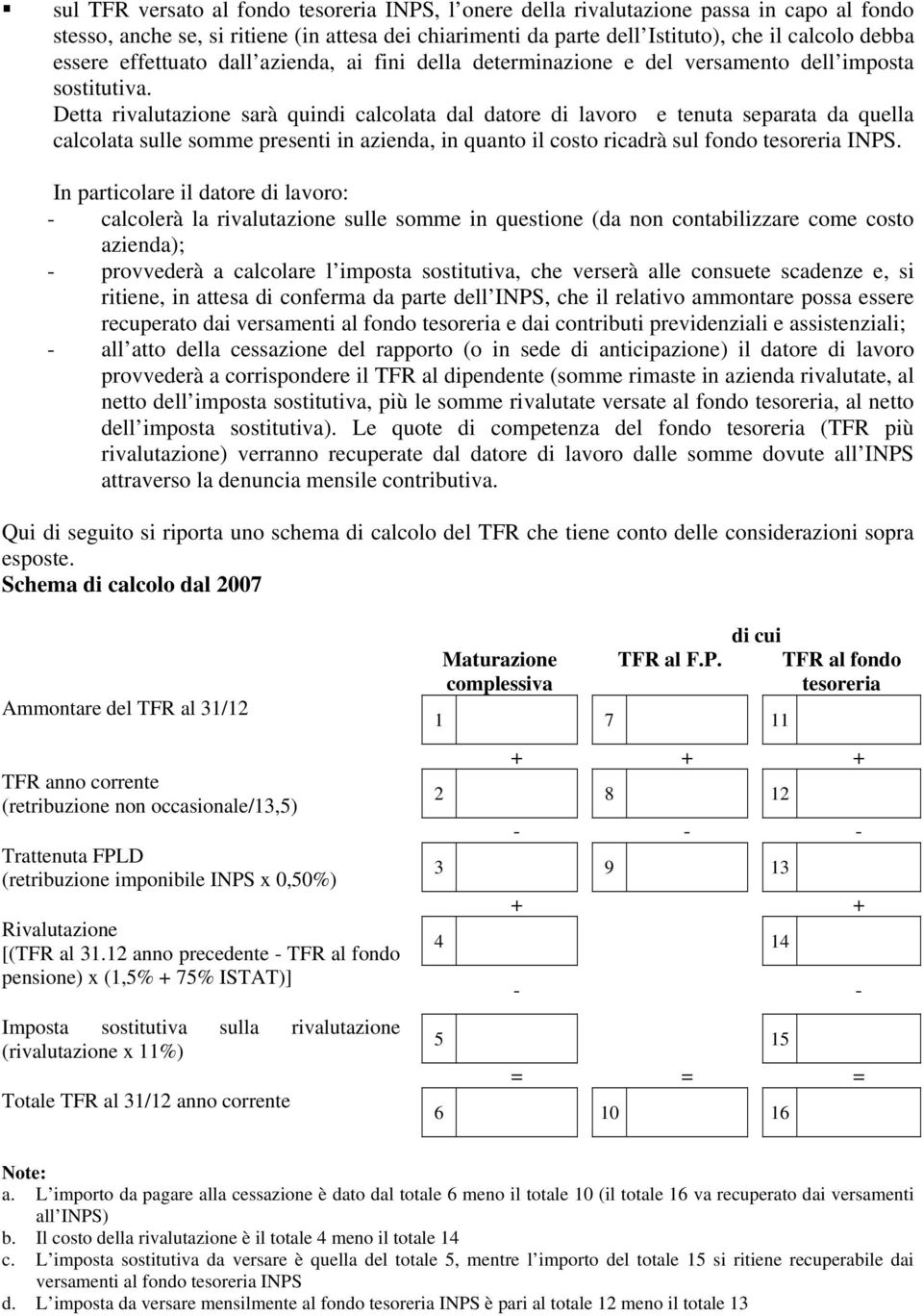 Detta rivalutazione sarà quindi calcolata dal datore di lavoro e tenuta separata da quella calcolata sulle somme presenti in azienda, in quanto il costo ricadrà sul fondo tesoreria INPS.