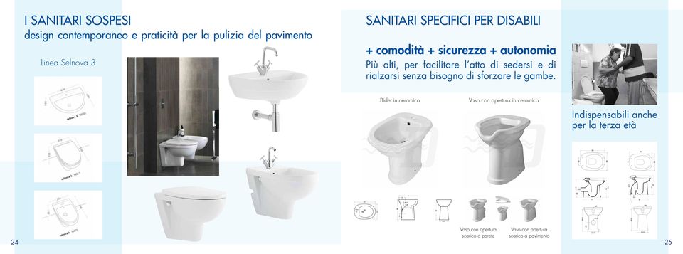 Categoria 1-52 Codice 152-C400 Prodotto VASO CON APERTUR Bidet in ceramica Categoria 1-52 Codice 152-A300 Prodotto Bidet per Anziani Vaso con apertura in ceramica