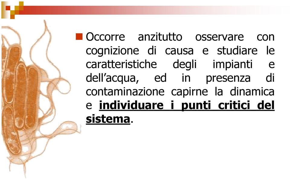 impianti e dell acqua, ed in presenza di contaminazione