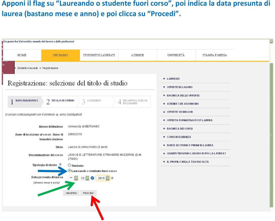 la data presunta di laurea