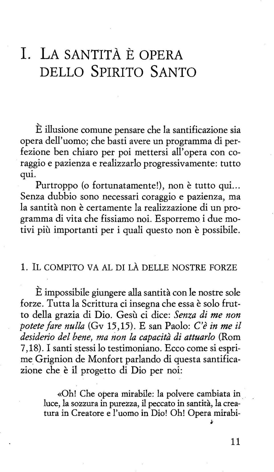 .. Senza dubbio sono necessari coraggio e pazienza, ma la santità non è certamente la realizzazione di un programma di vita che fissiamo noi.