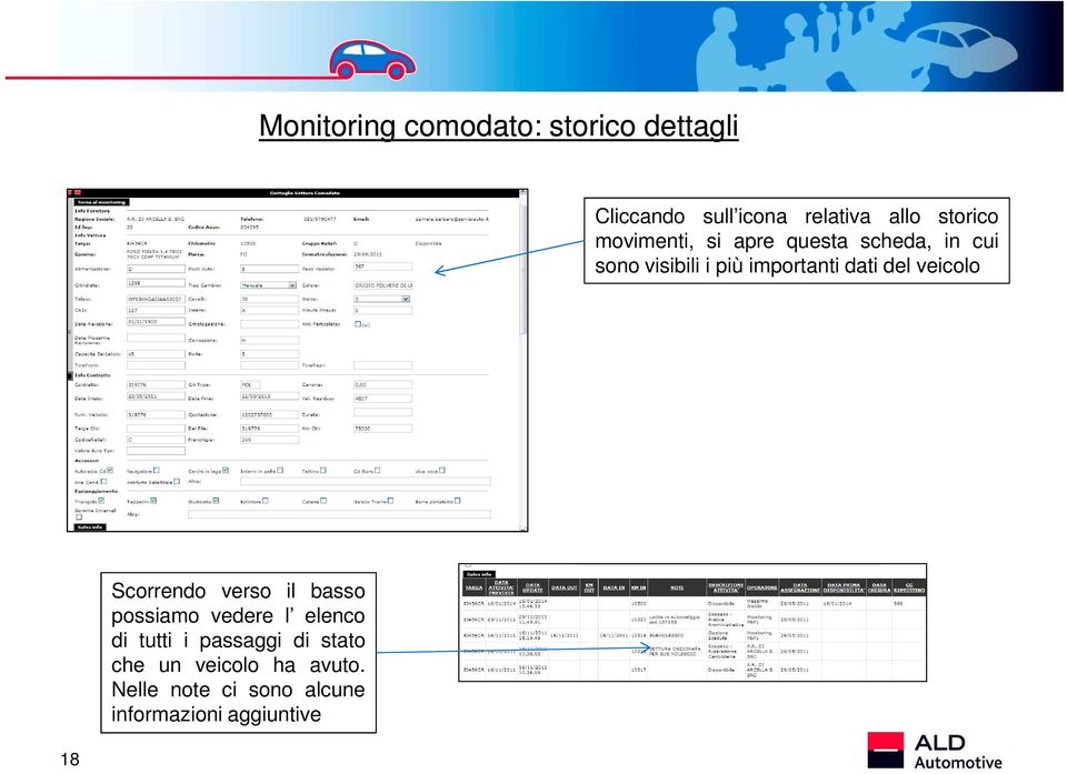 veicolo Scorrendo verso il basso possiamo vedere l elenco di tutti i passaggi di