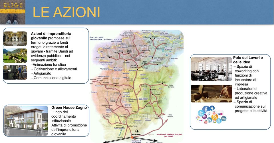 House Zogno Luogo del coordinamento istituzionale Attività di promozione dell imprenditoria giovanile Polo dei Lavori e delle idee Spazio