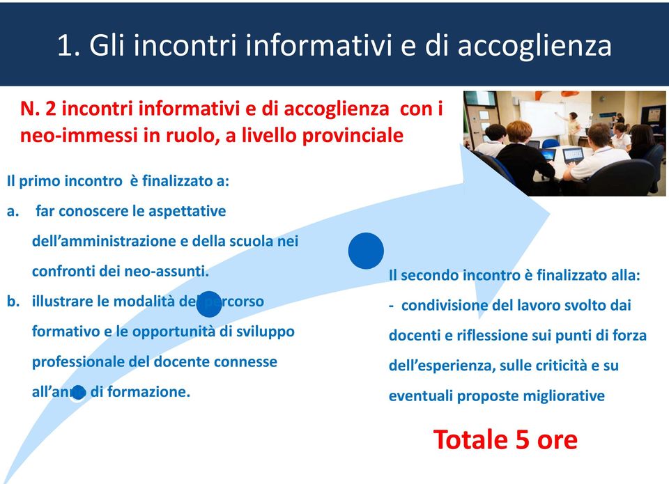 far conoscere le aspettative dell amministrazione e della scuola nei confronti dei neo-assunti. b.