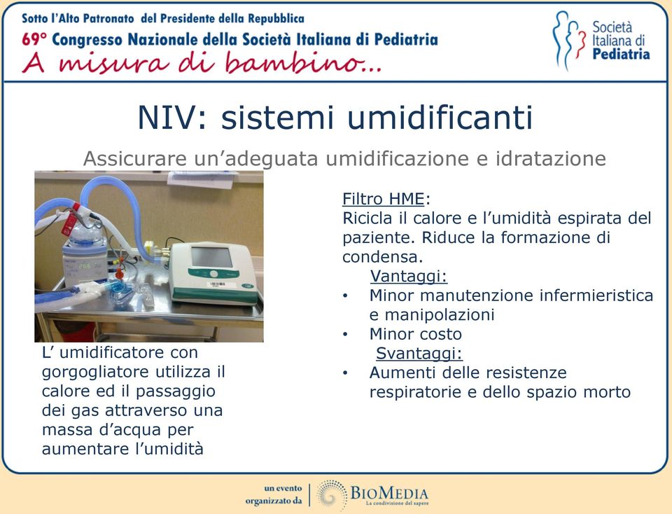 Ricicla il calore e l umidità espirata del paziente. Riduce la formazione di condensa.