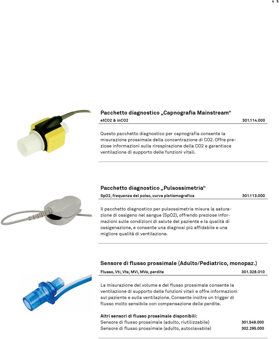 Pacchetto diagnostico Pulsossimetria SpO2, frequenza del polso, curva pletismografica 301.113.