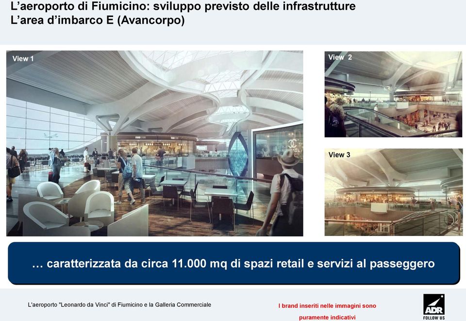 000 mq di spazi retail e servizi al passeggero L'aeroporto "Leonardo da